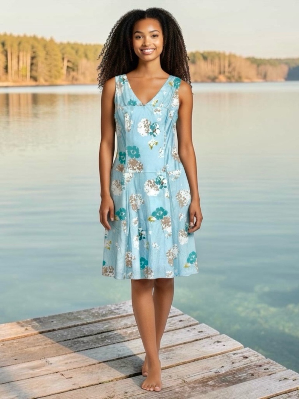 Pendleton Floral Silk Blend Dress - Size 8 Petite